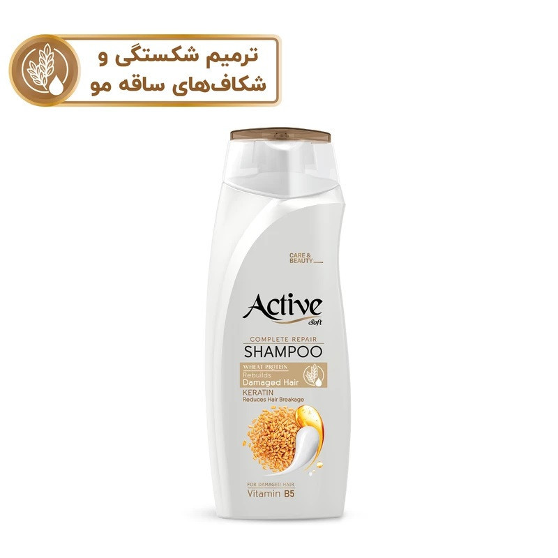 شامپو تقویت کننده و ترمیم کننده مو اکتیو مدل گندم حجم 350 میلی لیتر بسته 2 عددی