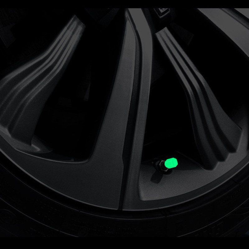 سر والف لاستیک خودرو مدل POLYGONAL-GREEN بسته 4 عددی