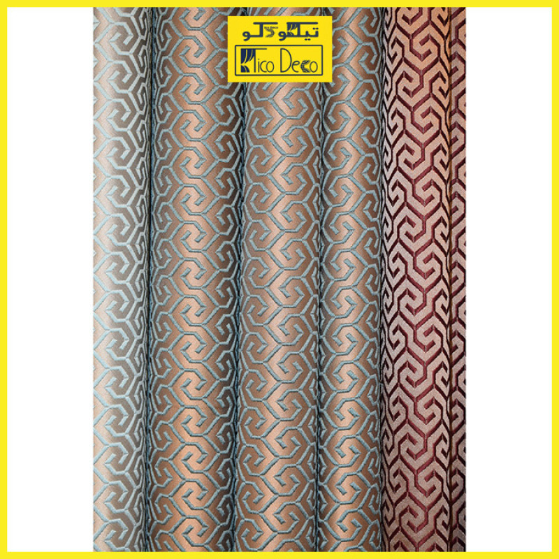 پرده پانچ تیکو دکو مدل ساتن ژاکارت طرحدار ابریشم بافت دار  سایز 280x300 سانتی‌متر