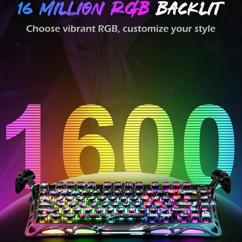کیبورد مخصوص بازی گراوا استار مدل Mercury V75 Pro Special Edition Neon Graffiti
