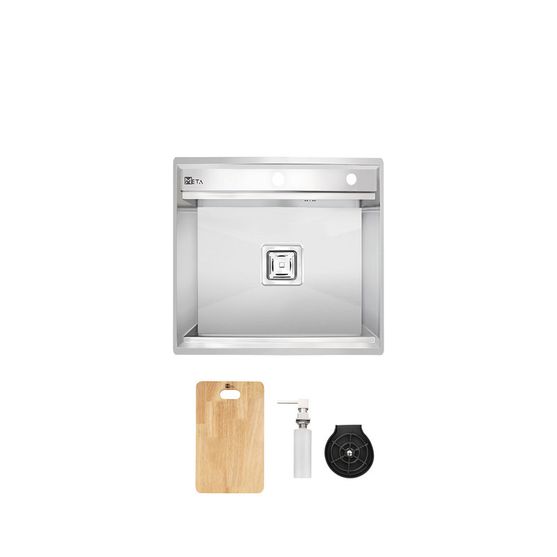 سینک ظرفشویی استیل روکار یک لگنه متا فرنیچر ژیگس  مدل M52.5