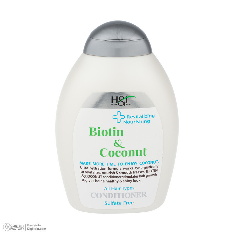 نرم‌کننده مو هرباتک مدل Biotin & Coconut حجم 385 میلی‌لیتر