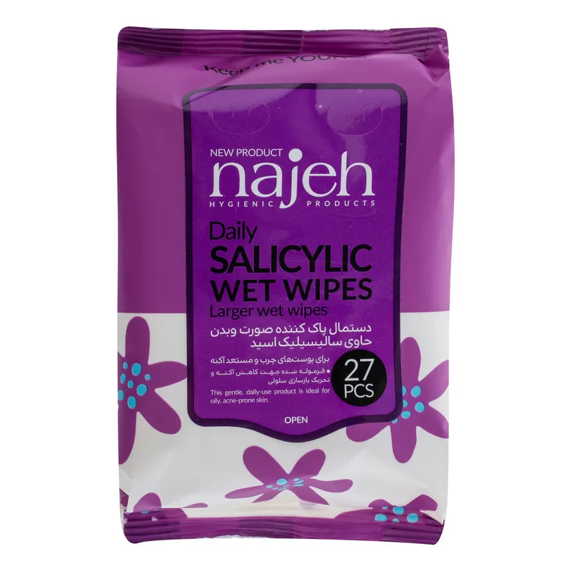 دستمال مرطوب ناژه مدل Salicylic بسته 27 عددی