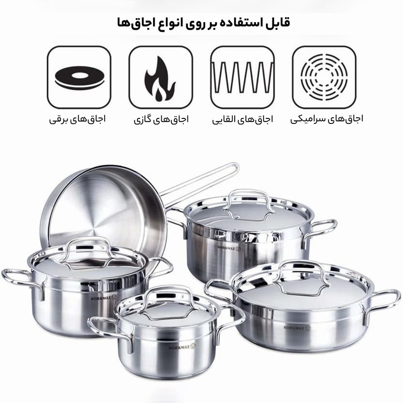 سرویس قابلمه 9 پارچه کرکماز مدل Alfa کد A1660