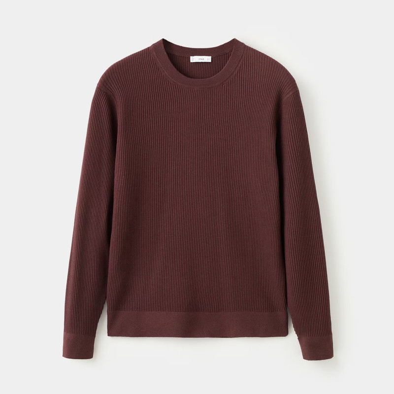 پلیور یقه گرد مردانه مانگو مدل REGULAR FIT COTTON