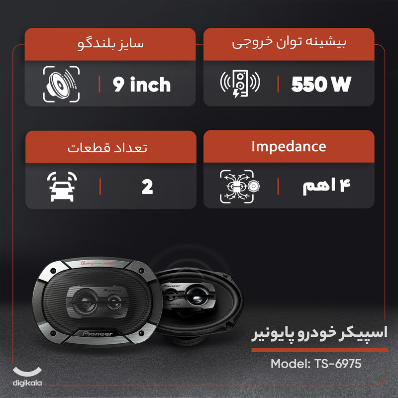 اسپیکر خودرو پایونیر مدل TS-6975 مجموعه 2 عددی