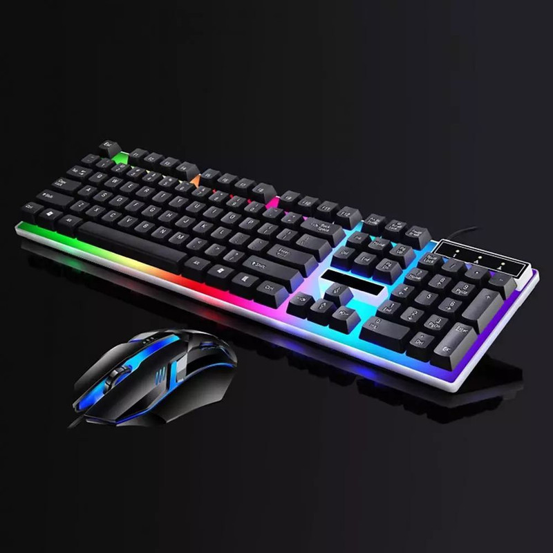 کیبورد و ماوس گیمینگ مدل G21B، سوییچ ممبران، Full-size، نورپردازی RGB