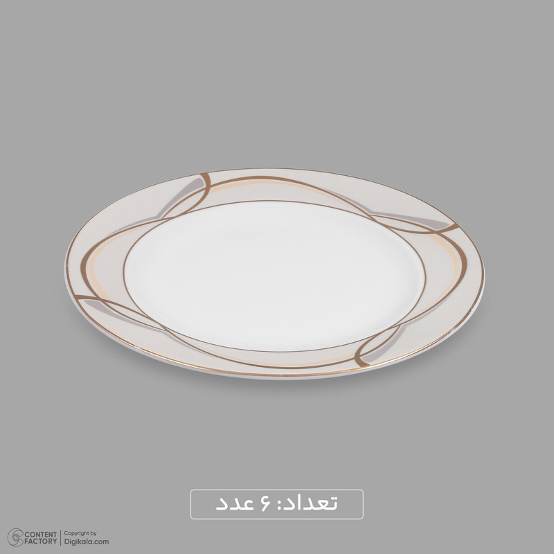سرویس 20 پارچه چینی دینووا ساینا طرح گرد نسخه 6، قابل شستشو با دست و ماشین ظرفشویی، شامل 6 بشقاب غذاخوری، 6 بشقاب خورش‌خوری، 6 پیش‌دستی، ظرف سرو پنیر و تخته سرو