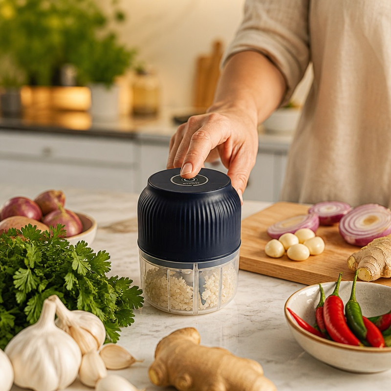 خرد کن شارژی 250 میلی لیتر مدل G Mash با 3 تیغه استیل ضدزنگ، ضدآب