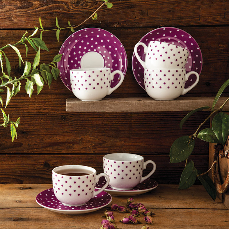 سرویس چای خوری 12 پارچه چینی زرین ایران مدل اسپاتی درجه عالی