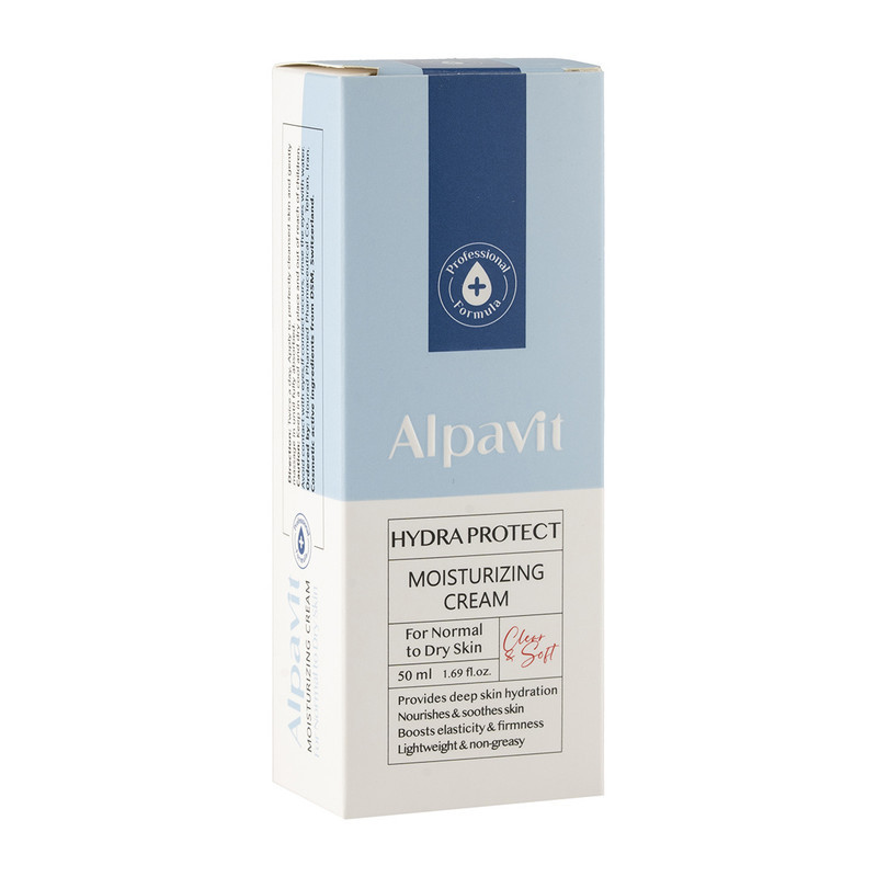 کرم مرطوب کننده پوست آلپاویت مدل hydra protect مناسب پوست معمولی و خشک حجم 50 میلی لیتر