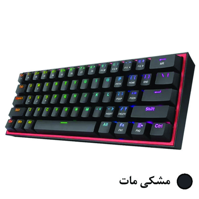 کیبورد گیمینگ ردراگون مدل K617 FIZZ، سوییچ مکانیکال قرمز، Tenkeyless، نورپردازی RGB