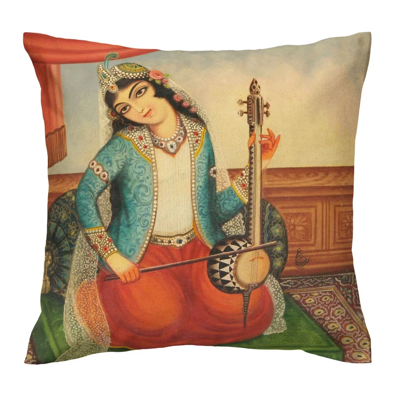 کاور کوسن طرح دختر و کمانچه کد 3001