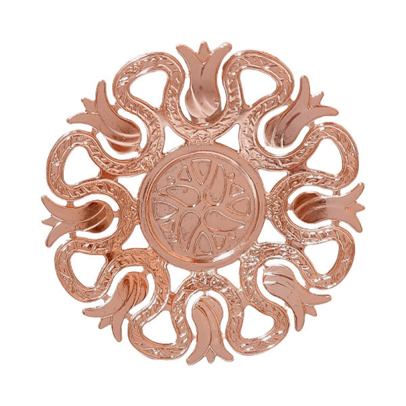ست استکان و نعلبکی مسی طرح پیوتر کد ZH291.1 بسته 6 عددی