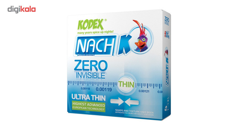 کاندوم کدکس مدل Zero Invisible بسته 3 عددی