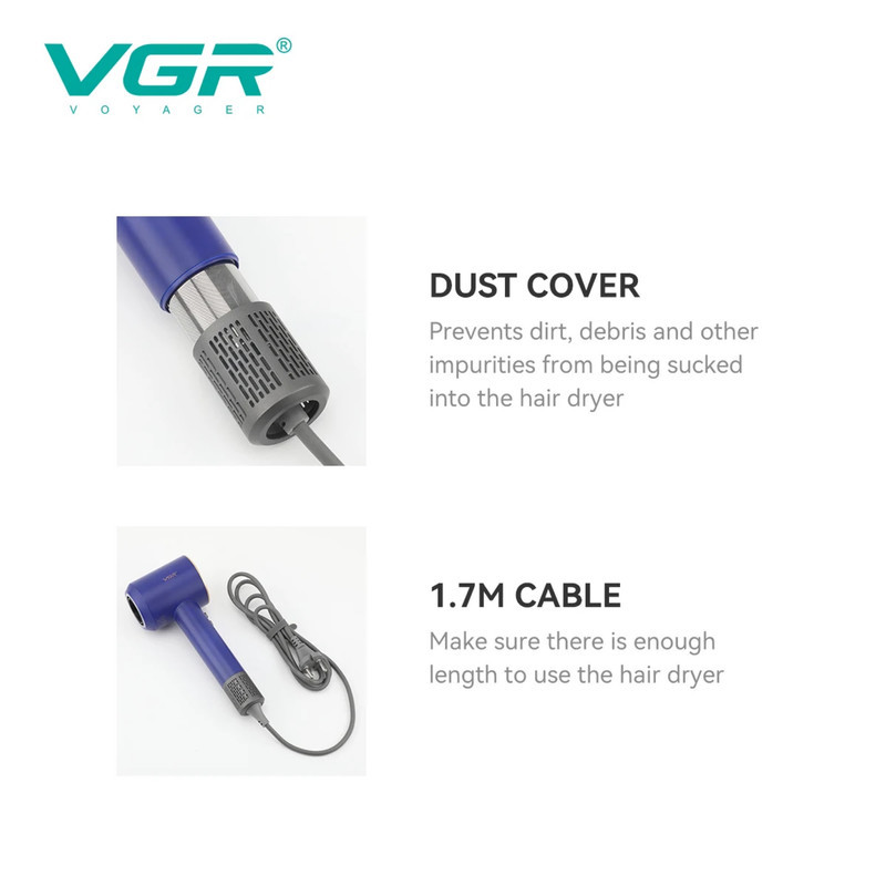 سشوار حرفه ای 1600 وات وی جی ار مدل v-445
