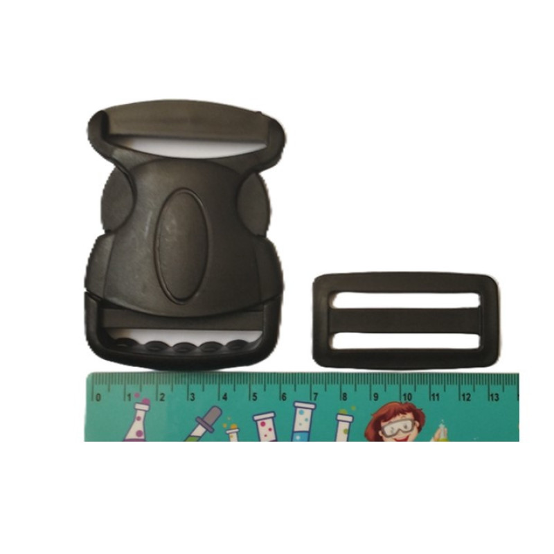 سگک کوله پشتی مدل قفل خرچنگی 5cm به همراه بندگیر و نوار مجموعه 5 عددی