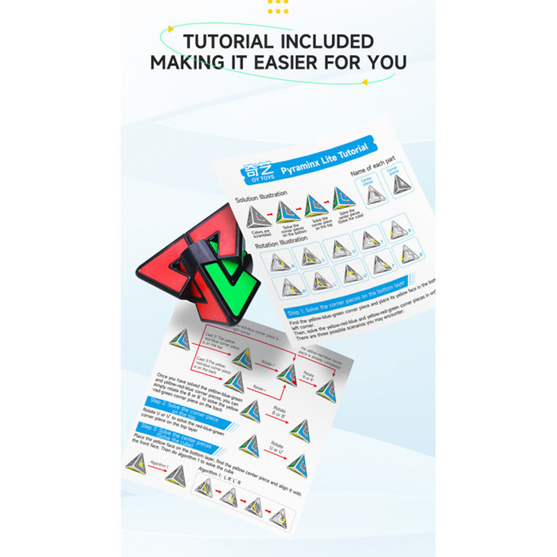 مکعب روبیک چی ای مدل هرم دوقلوی لایت کای وای QY Pyraminx Lite
