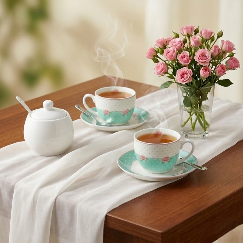 سرویس چای خوری 12 پارچه 6 نفره آنجلا مدل ZP-318