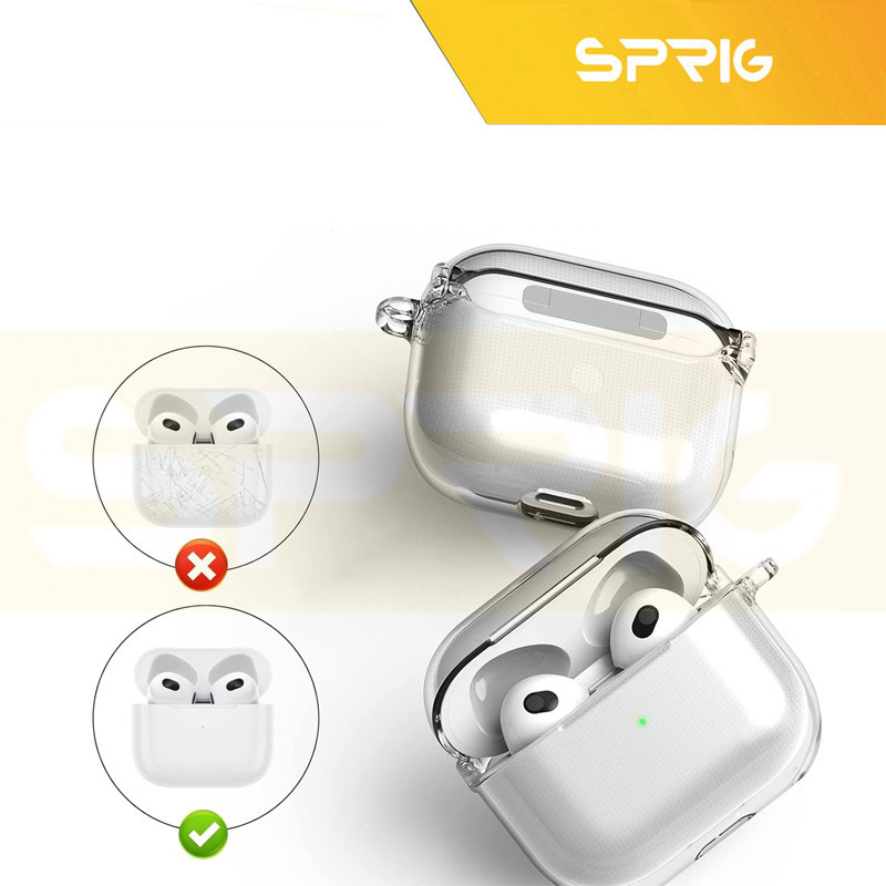 کاور اسپریگ مدل Hard Clear مناسب برای کیس اپل ایرپاد Airpod Pro  Airpod pro 2