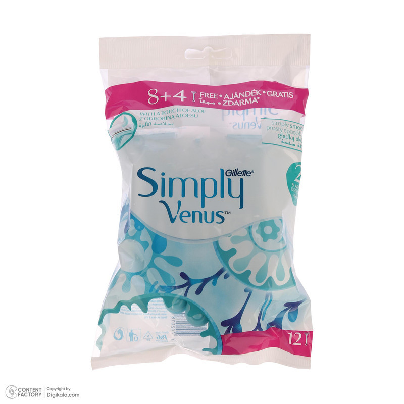 خودتراش ژیلت مدل Simply Venus بسته 12 عددی