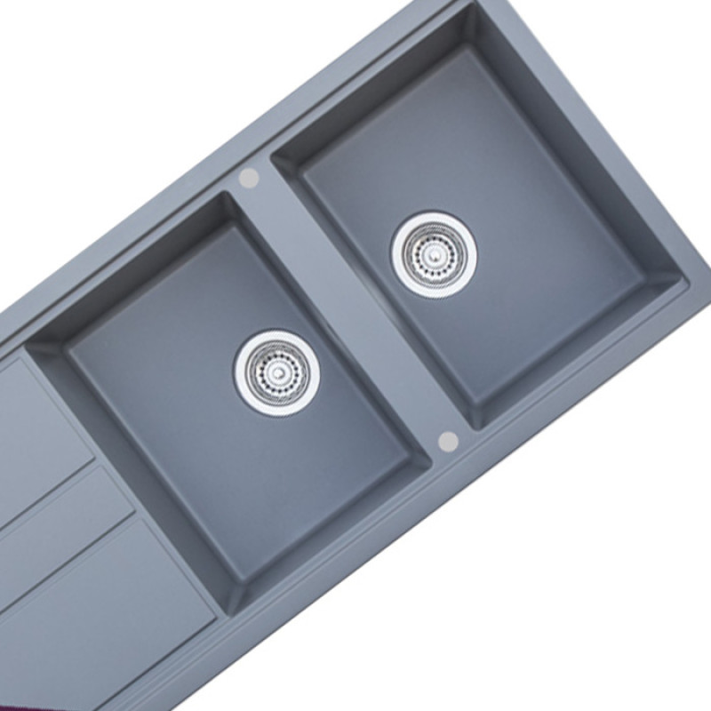 سینک ظرفشویی گرانیت توکار دو لگنه پارادایز مدل TURKEY-DOKHAT-202-HELMA_TOS