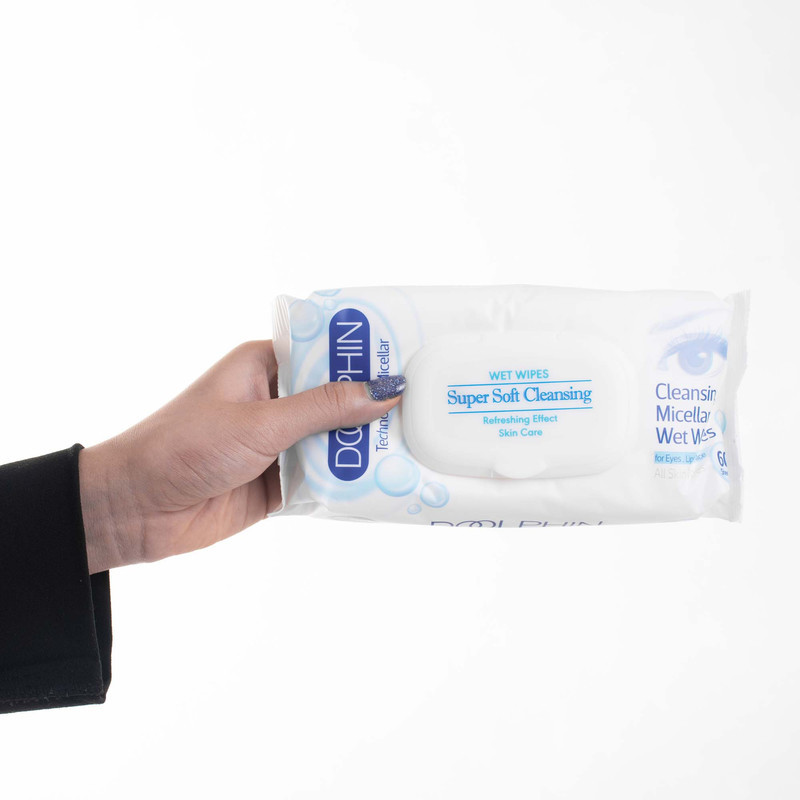 دستمال مرطوب دلفین مدل Skin Care مجموعه 4 عددی