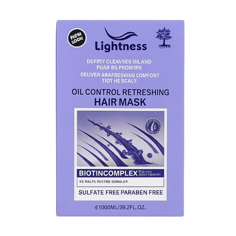 ماسک تقویت کننده مو لایتنس مدل Biotin مناسب برای موی چرب حجم 1000 میلی لیتر