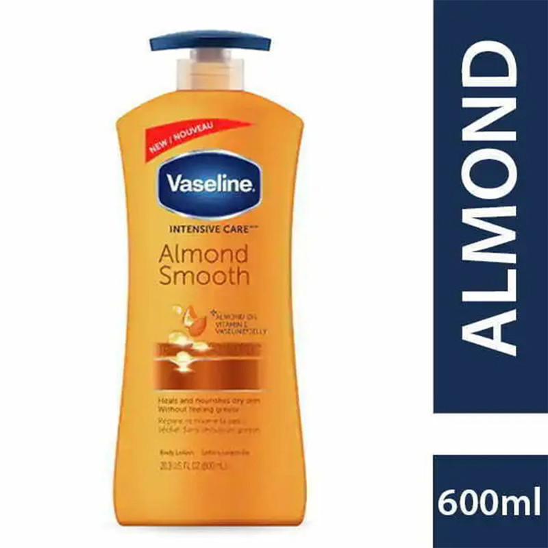 لوسیون بدن وازلین مدل Almond Smooth حجم 600 میلی لیتر