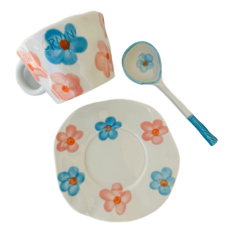 سرویس چای خوری 2 پارچه 1 نفره مدل Flower کد 131