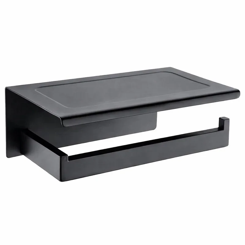 پایه رول دستمال کاغذی مدل ترونی صفحه دار بلند استیل کد AK14L