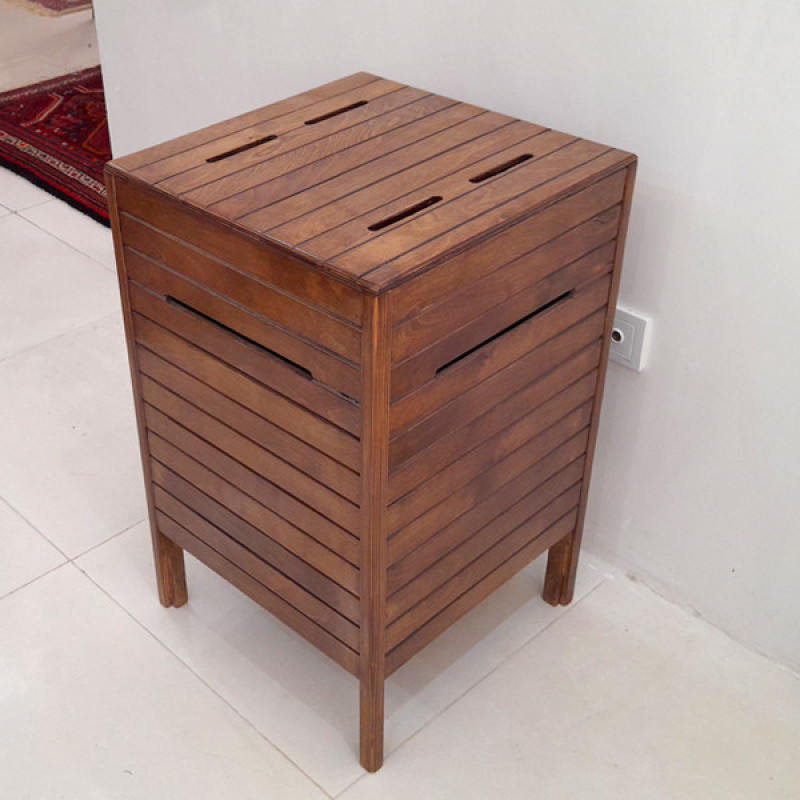 سبد رخت چرک مدل چوبی
