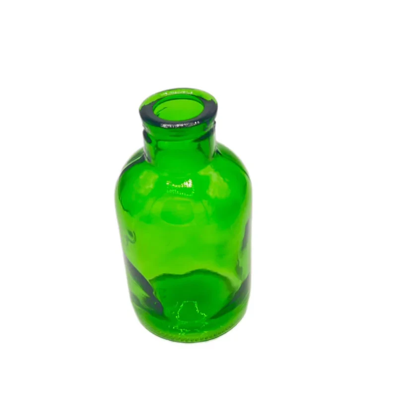گلدان دکوری شیشه‌ای، ابعاد 13×6×5 سانتی‌متر، وزن 100 گرم