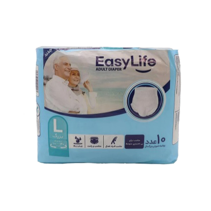 پوشینه بزرگسال ایزی لایف کد L06 سایز بزرگ 6 بسته 10 عددی