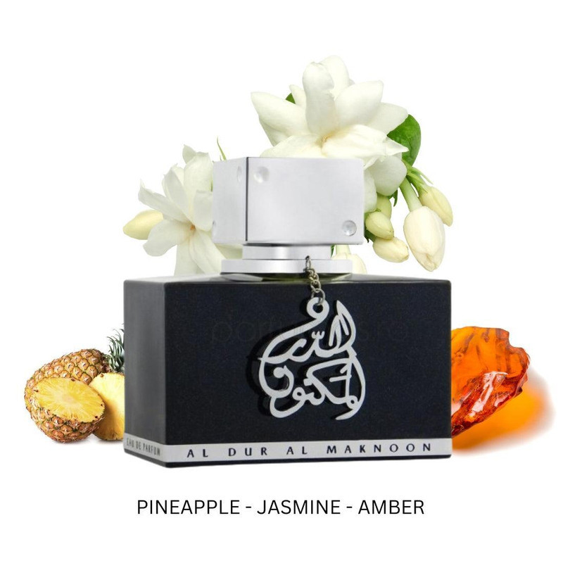 ادو پرفیوم مردانه لطافه مدل al dur al maknoon silver حجم 100 میلی لیتر