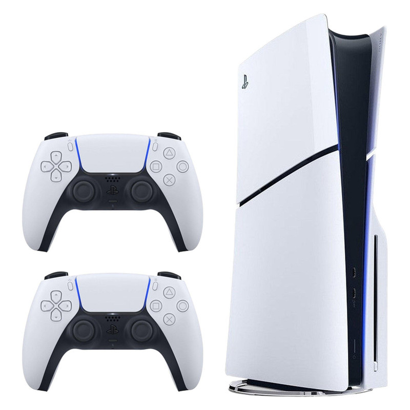 کنسول بازی سونی مدل PlayStation 5 Slim ریجن اروپا سری 2016A نسخه دیسک‌خور ظرفیت یک ترابایت به همراه دسته اضافی و بازی EA SPORTS FC 26