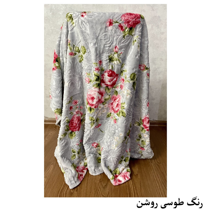 پتو 1 نفر هنرمند مدل گل ابریشمی  سایز 220x160 سانتی‌متر