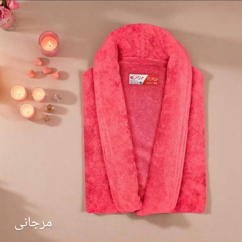 حوله پالتویی حوله هنر مدل تن پوش طرح ساده کد 02 سایز 125