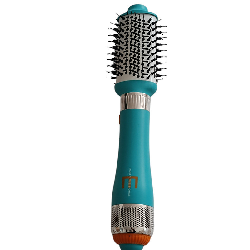 سشوار حرفه‌ای 1500 وات انزو پروفیشینال مدل en-750، موتور DC، وزن 950 گرم، المنت سرامیک، دارای سری خشک‌کن ملایم، دیسپانسر، سری برس‌دار تخت، سری برس‌دار گرد پهن، سری شانه‌دار با ویژگی فرکنندگی، صاف‌کنندگی، حجم‌دهندگی، با قابلیت تنظیم دما
