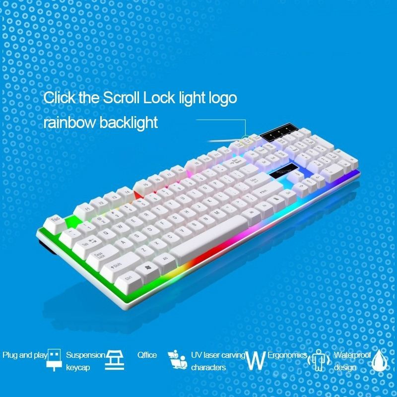 کیبورد و ماوس گیمینگ مدل G21B، سوییچ ممبران، Full-size، نورپردازی RGB