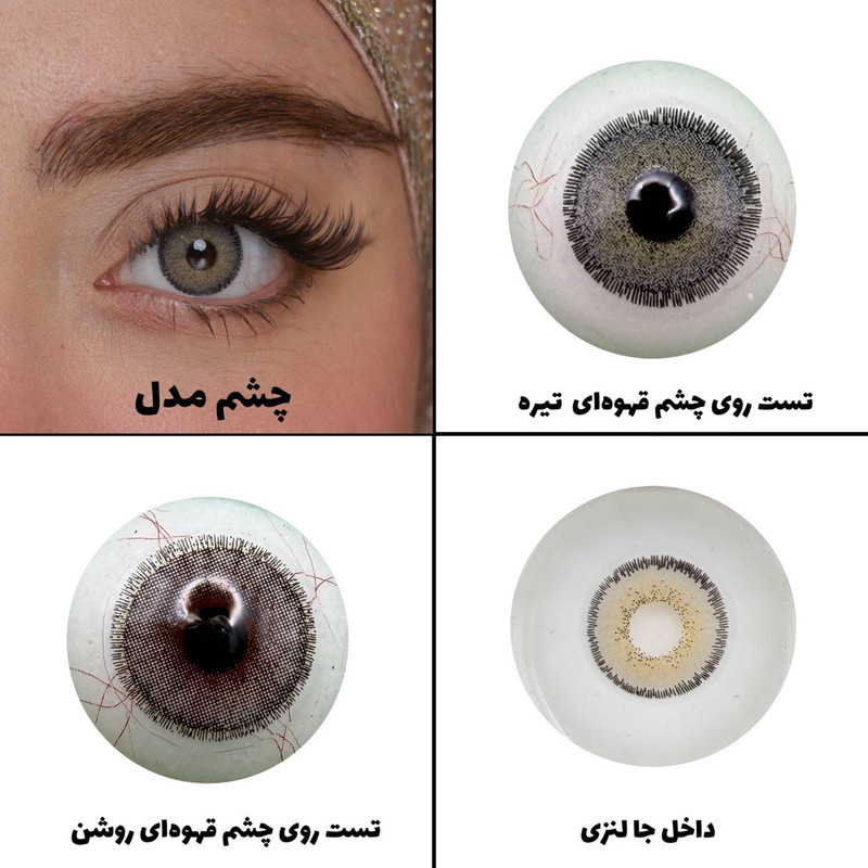 لنز چشم رویال ویژن مدل GRAFIT کد 13 رنگ طوسی سبز طبیعی دور دار