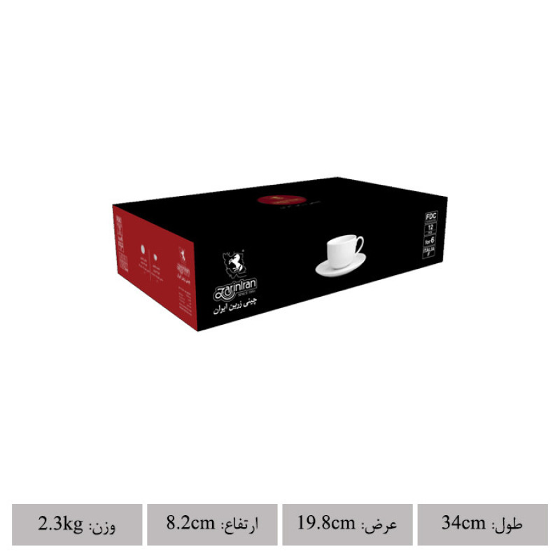 سرویس چای خوری 12 پارچه چینی زرین ایران طرح هدیه درجه یک