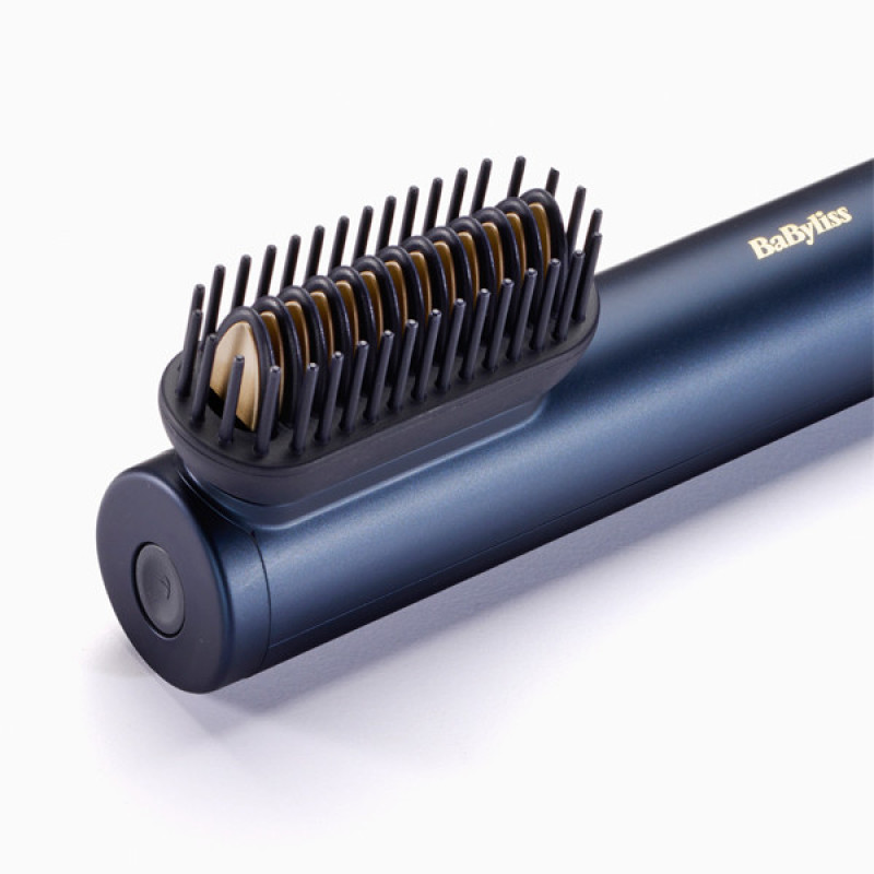 سشوار برس‌دار حالت‌دهنده 1600 وات بابیلیس مدل AS6550E، موتور AC، وزن 380 گرم، المنت سرامیک تورمالین، دارای سری شانه‌دار، سری برس‌دار تخت با ویژگی فرکنندگی، صاف‌کنندگی، حجم‌دهندگی، با قابلیت تنظیم دما