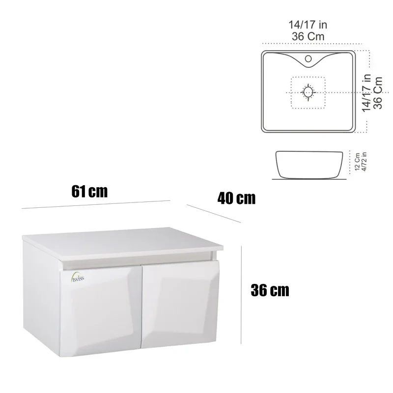 ست کابینت و روشویی توییس مدل tws 3D-MB