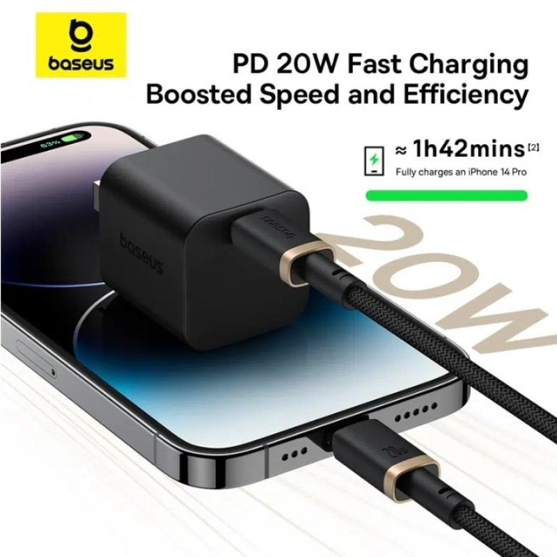 کابل تبدیل USB-C به لایتنینگ بیسوس مدل Dura Series 20W طول 1 متر