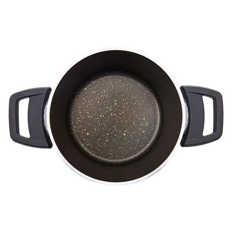 سرویس قابلمه وتابه بیوگرانیتی 13 پارچه کاراجا مدل Black Gold همراه با ابزار آشپزی