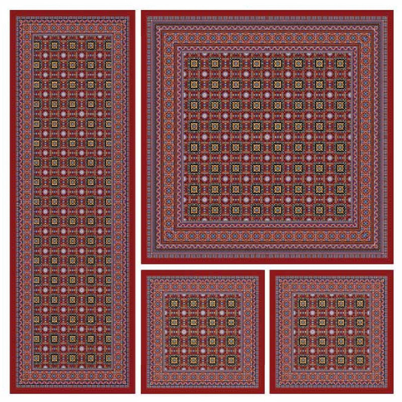 ست رومیزی و رانر 4 تکه مدل ترکمن N0080