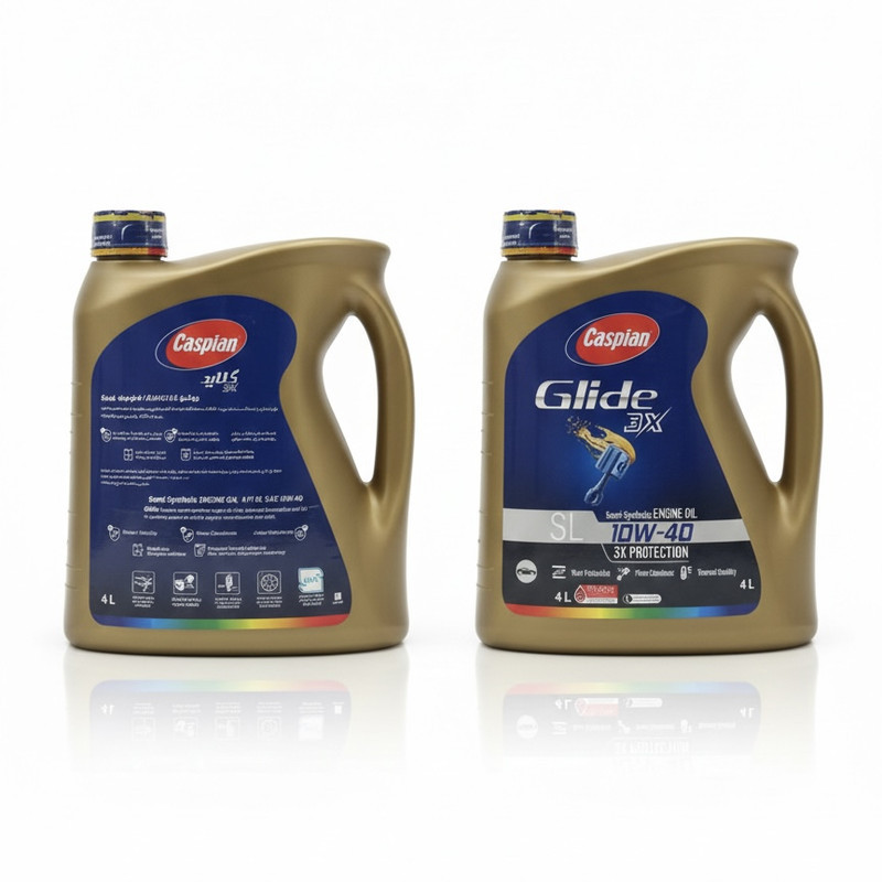 روغن موتور خودرو بنزینی کاسپین مدل  SL 10W-40 Glide 3X  حجم 4 لیتر