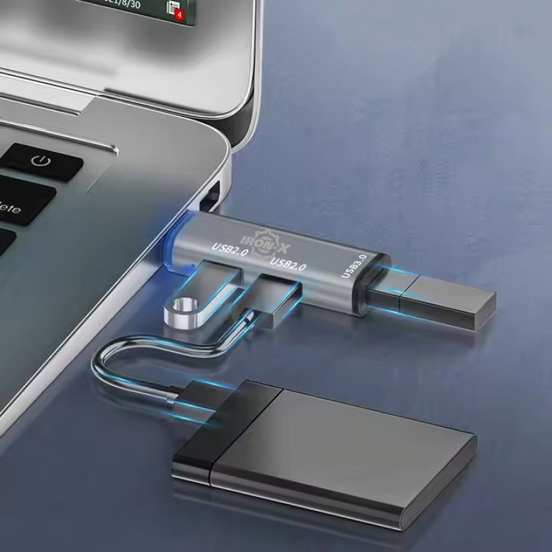 هاب 3 پورت USB 3.0 آیرون ایکس مدل TYPEC HUB300