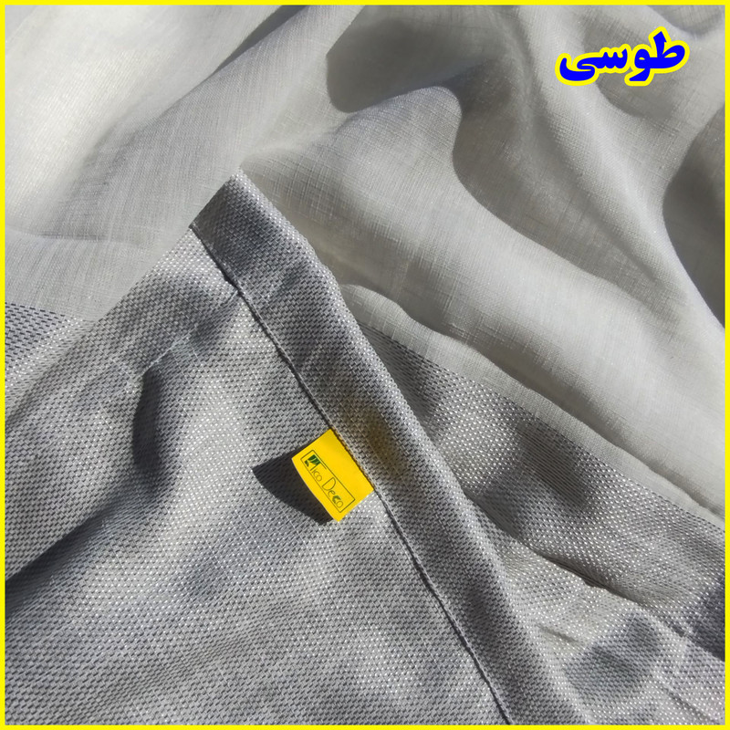 پرده تیکو دکو مدل دوخت ساده کتان شفاف حاشیه دار سایز 280 × 300 سانتی‌متر